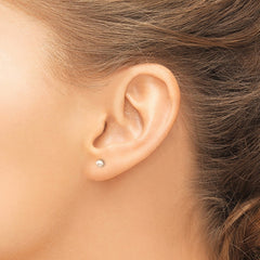 14k Yellow Gold 3 - 4mm Pink Button Freshwater Cultured Pearl Stud Post Earrings - JewelryAffairs
