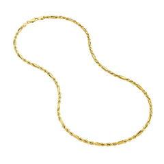 14k Yellow Gold 3.00mm Figarope Milano Chain Unisex Necklace