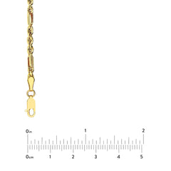 14k Yellow Gold 3.00mm Figarope Milano Chain Unisex Necklace