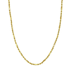 14k Yellow Gold 3.00mm Figarope Milano Chain Unisex Necklace