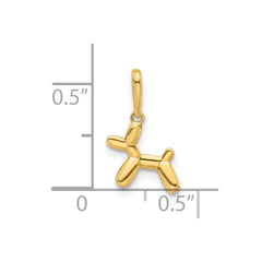 14K Yellow Gold 3D Balloon Puppy Pendant Charm, 15x11mm - JewelryAffairs