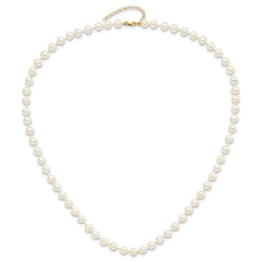 14k Yellow Gold 6 - 7mm Fresh Water Pearl Bracelet, Necklace and Earring Set - JewelryAffairs