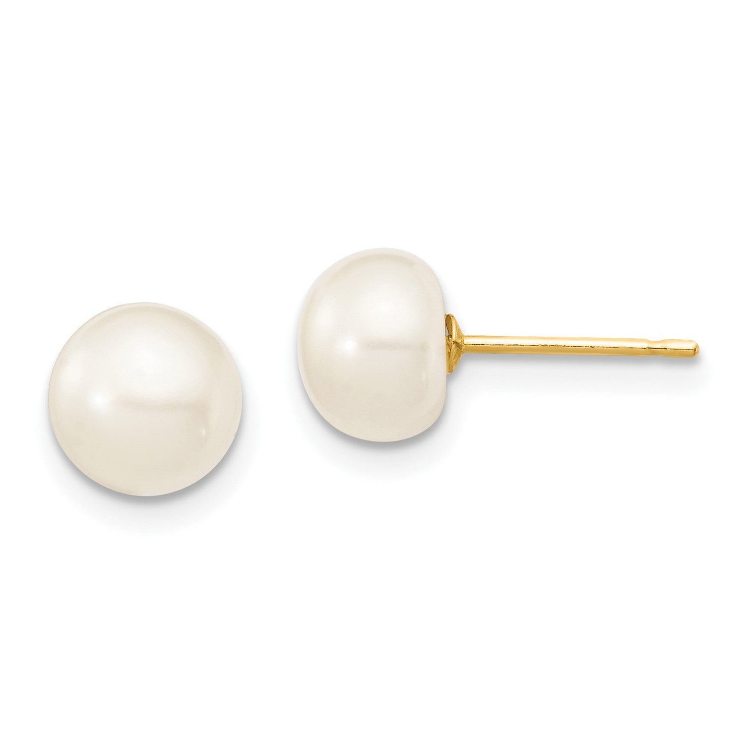 14k Yellow Gold 6 - 7mm Fresh Water Pearl Bracelet, Necklace and Earring Set - JewelryAffairs