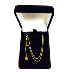14k Yellow Gold Adjustable Box Chain Necklace, 1.15mm, 22" - JewelryAffairs