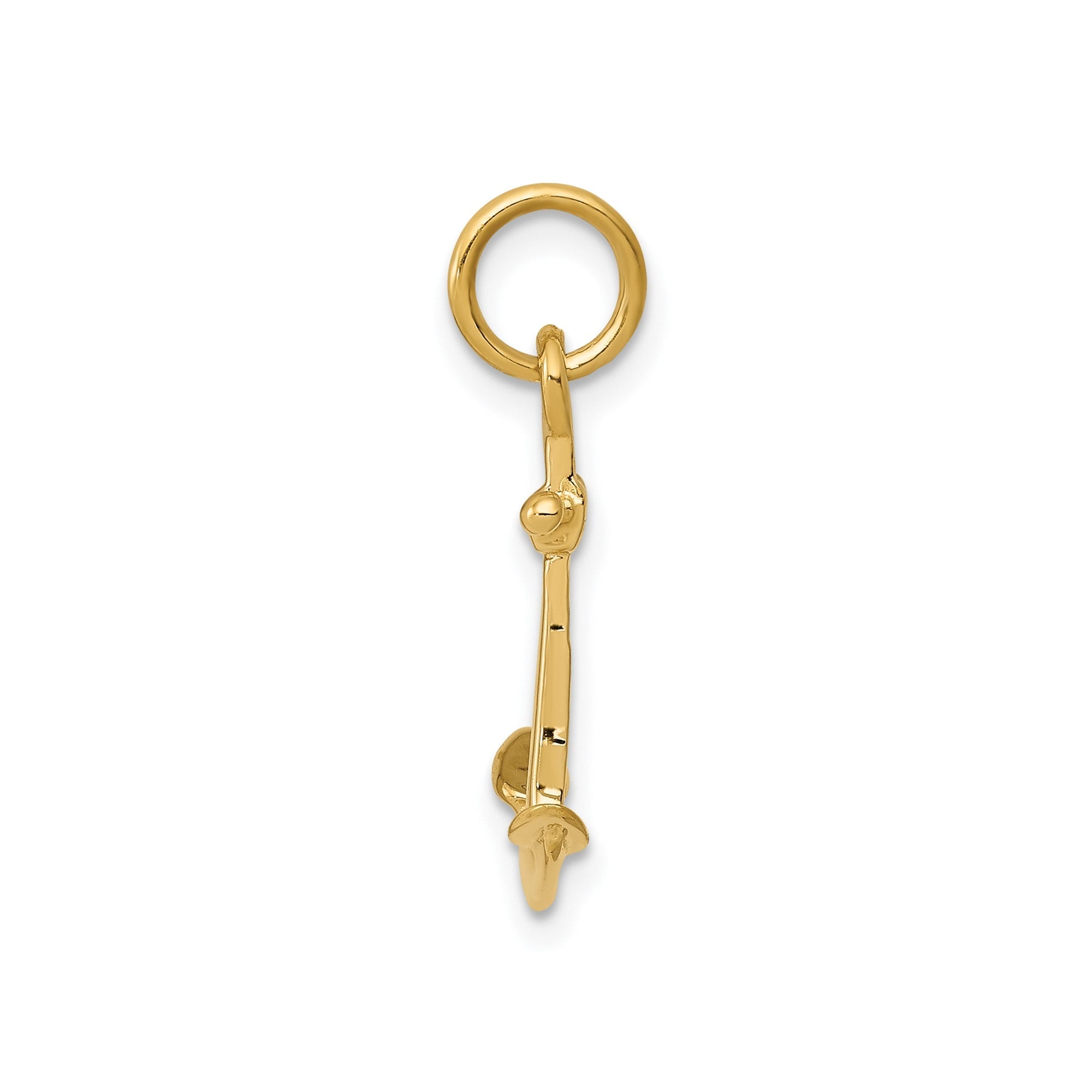14K Yellow Gold Anchor Pendant Charm, 3D Design, 19x15mm - JewelryAffairs