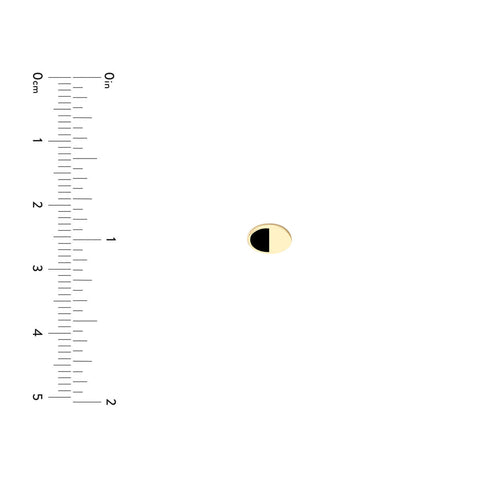 14k Yellow Gold and Black Enamel Oval Stud Earrings, 6x4mm
