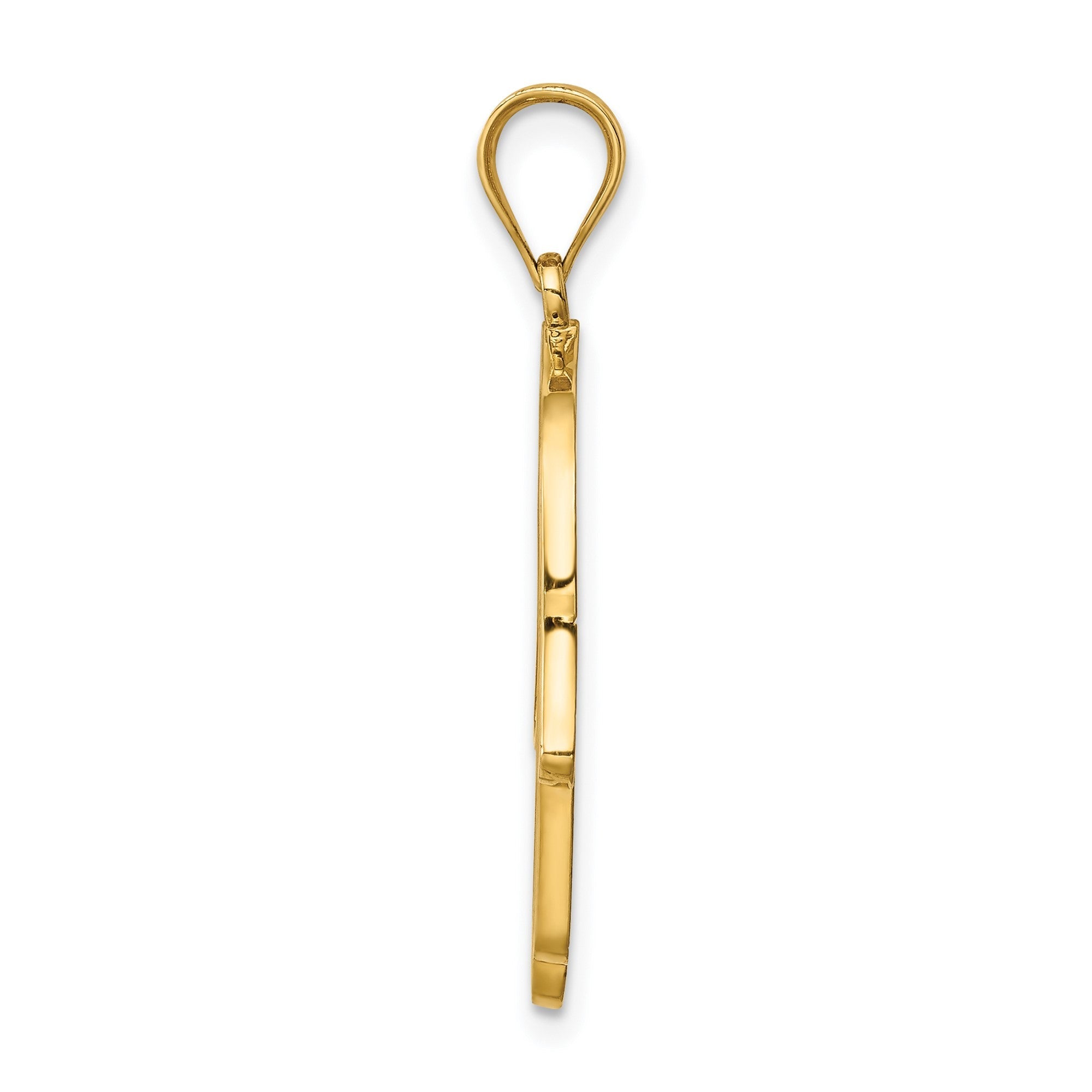 14K Yellow Gold and Enamel Filigree Hamsa Pendant, 30mm - JewelryAffairs