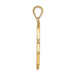 14K Yellow Gold and Enamel Filigree Hamsa Pendant, 30mm - JewelryAffairs