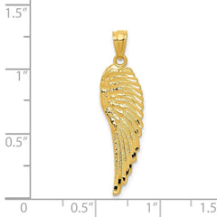 14K Yellow Gold Angel Wing Pendant, 32mm - JewelryAffairs