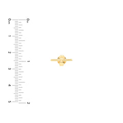 14K Yellow Gold Bar Stud Earrings, 6mm