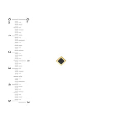 14k Yellow Gold Black Enamel Rhombus Stud Earrings, 5mm - JewelryAffairs