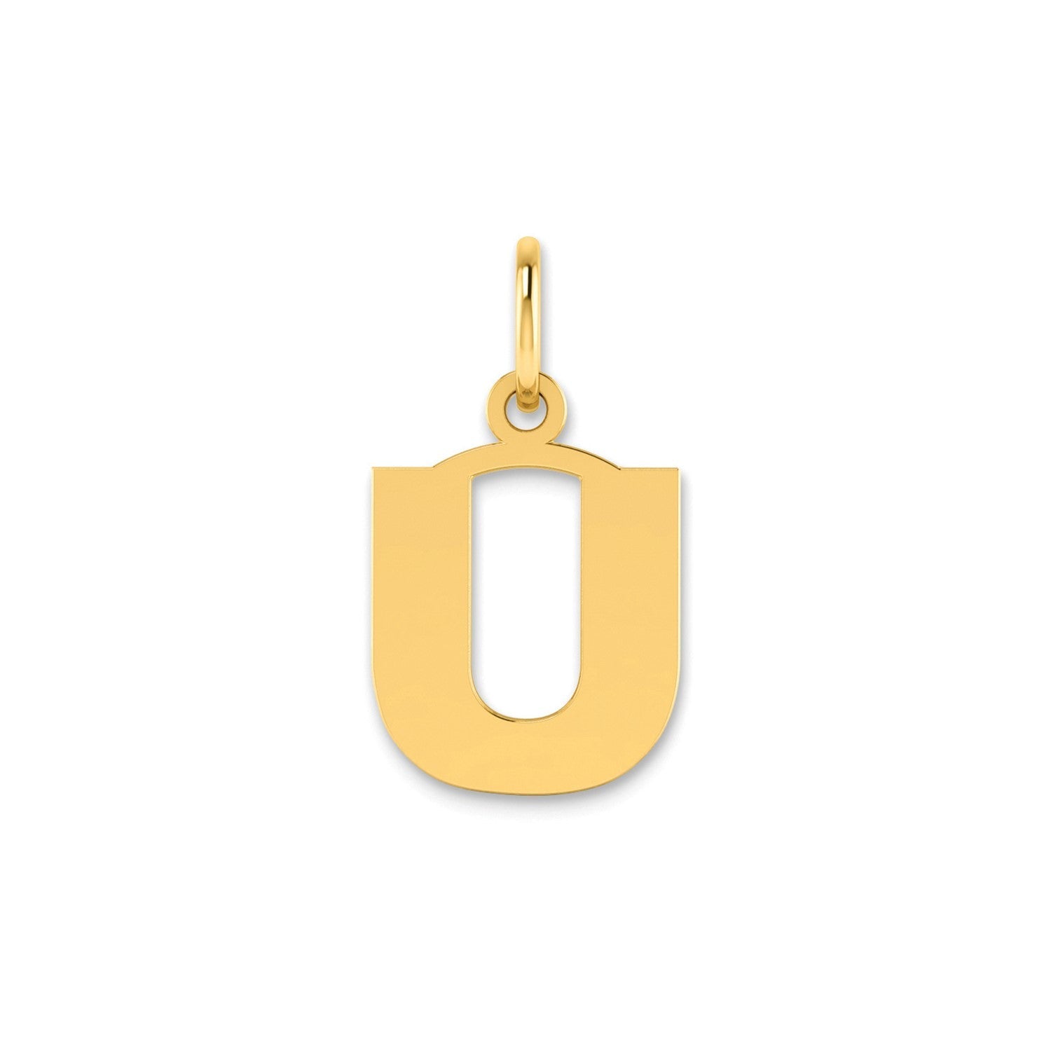 14k Yellow Gold Block Letter Initial Monogram Pendant - JewelryAffairs