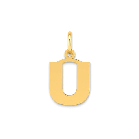 14k Yellow Gold Block Letter Initial Monogram Pendant