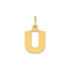 14k Yellow Gold Block Letter Initial Monogram Pendant