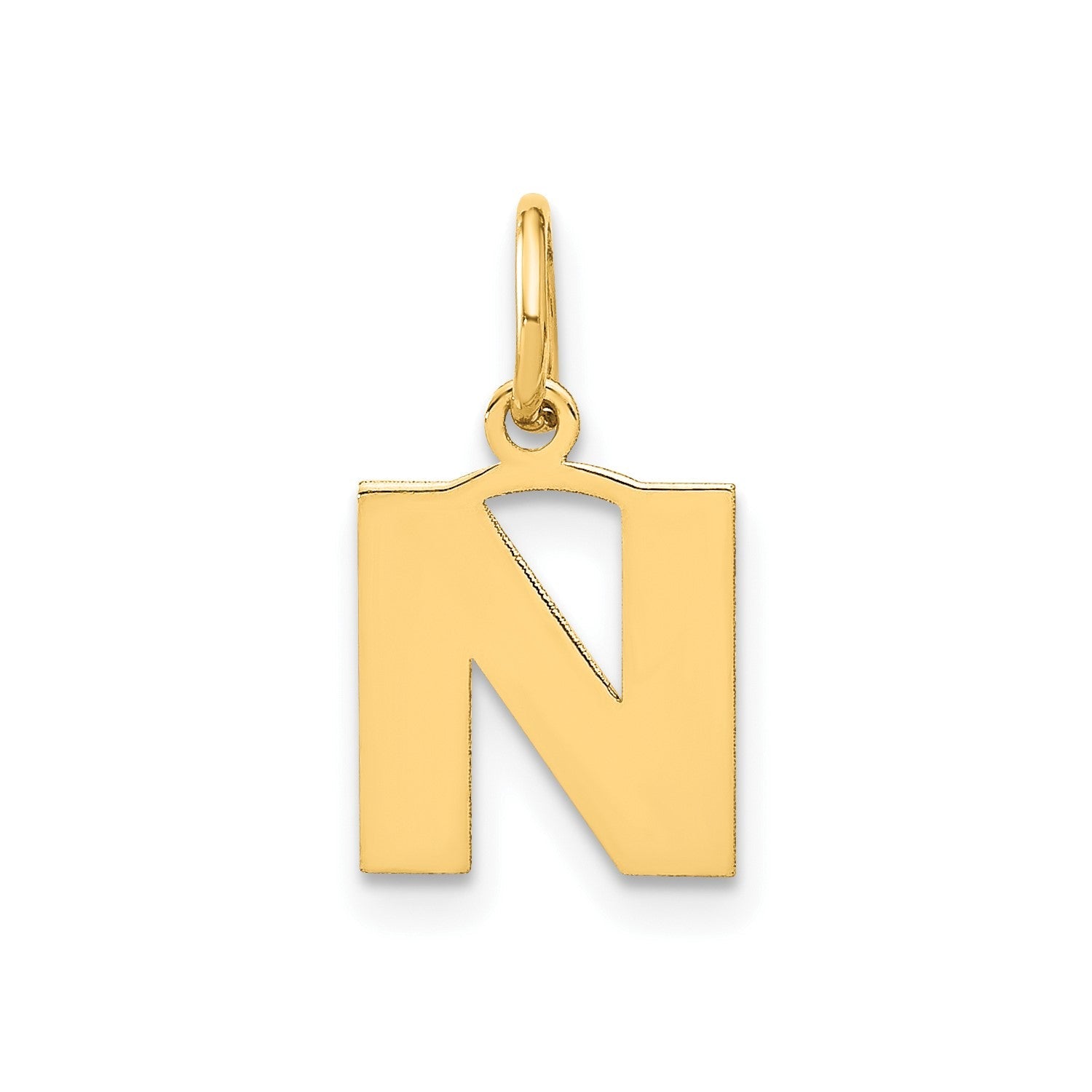 14k Yellow Gold Block Letter Initial Monogram Pendant - JewelryAffairs