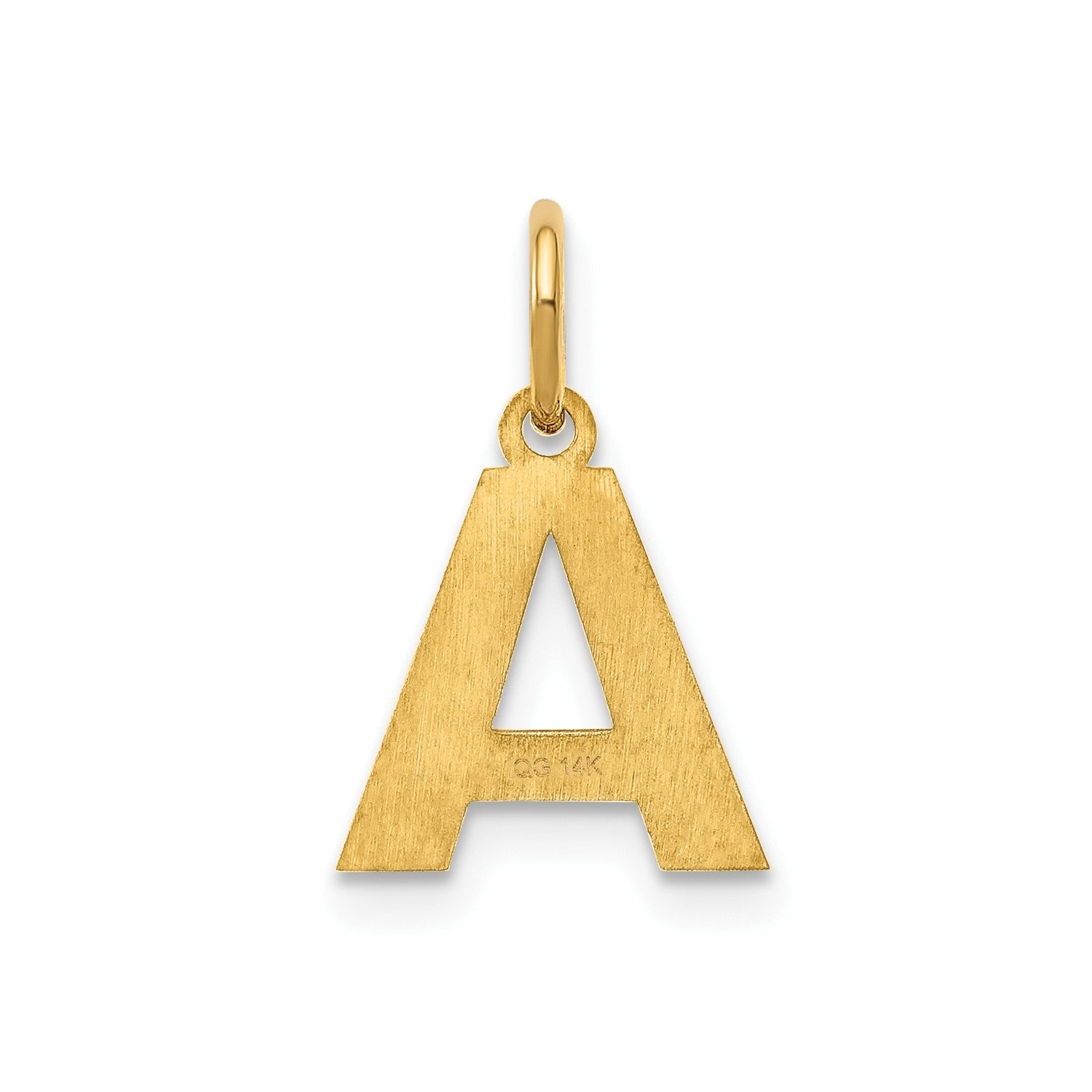 14k Yellow Gold Block Letter Initial Monogram Pendant - JewelryAffairs