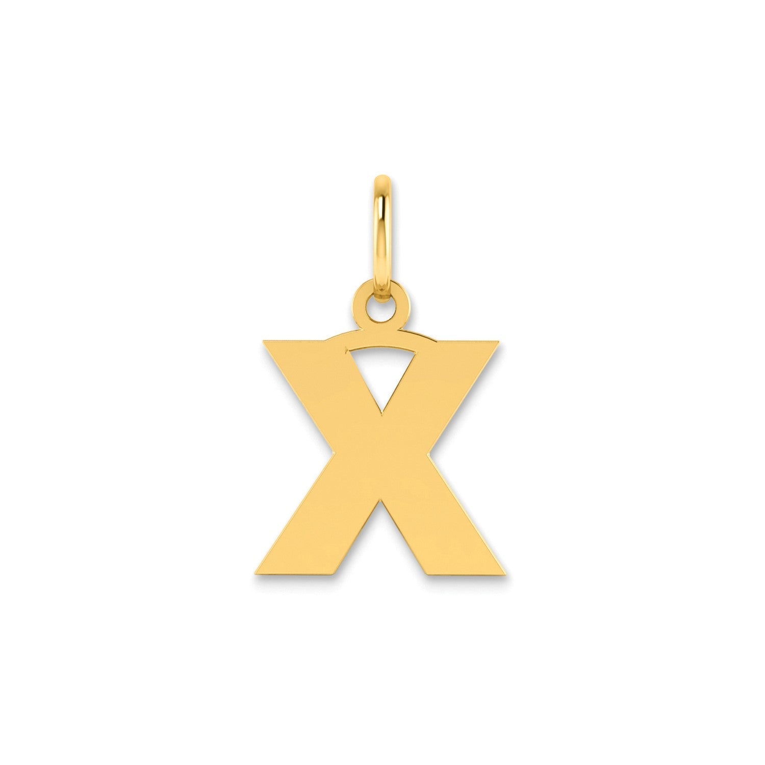 14k Yellow Gold Block Letter Initial Monogram Pendant - JewelryAffairs