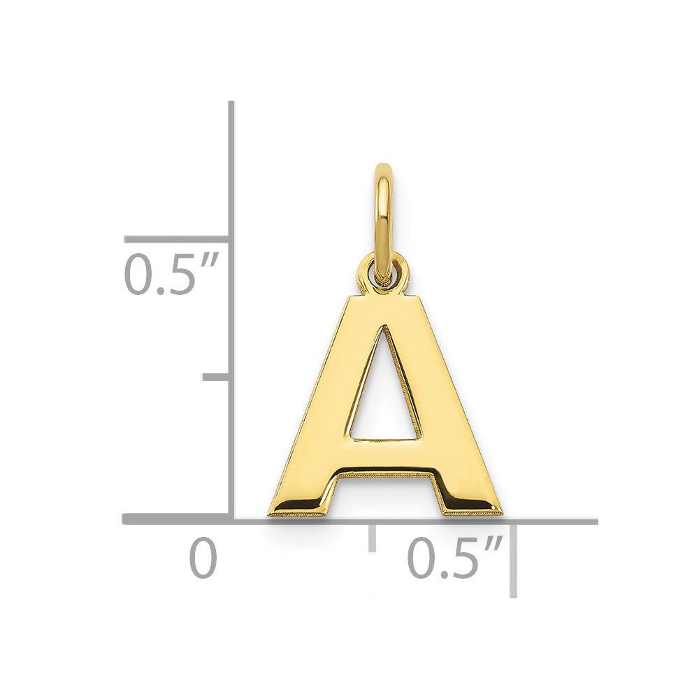 14k Yellow Gold Block Letter Initial Monogram Pendant - JewelryAffairs