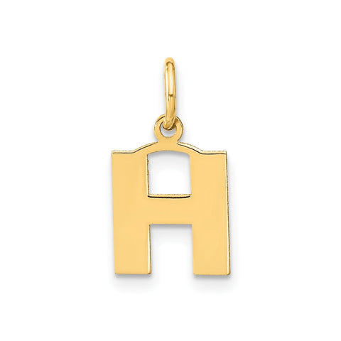 14k Yellow Gold Block Letter Initial Monogram Pendant
