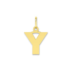 14k Yellow Gold Block Letter Initial Monogram Pendant