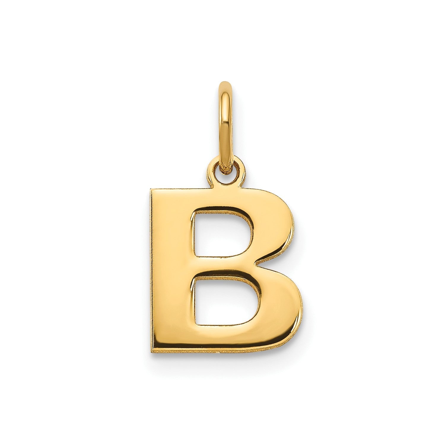 14k Yellow Gold Block Letter Initial Monogram Pendant - JewelryAffairs