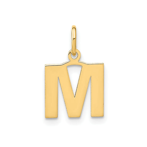 14k Yellow Gold Block Letter Initial Monogram Pendant