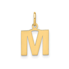 14k Yellow Gold Block Letter Initial Monogram Pendant
