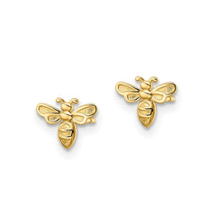 14k Yellow Gold Bumble Bee Post Stud Earrings - JewelryAffairs