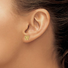 14K Yellow Gold Butterfly Design Post Earrings, 7x9mm - JewelryAffairs