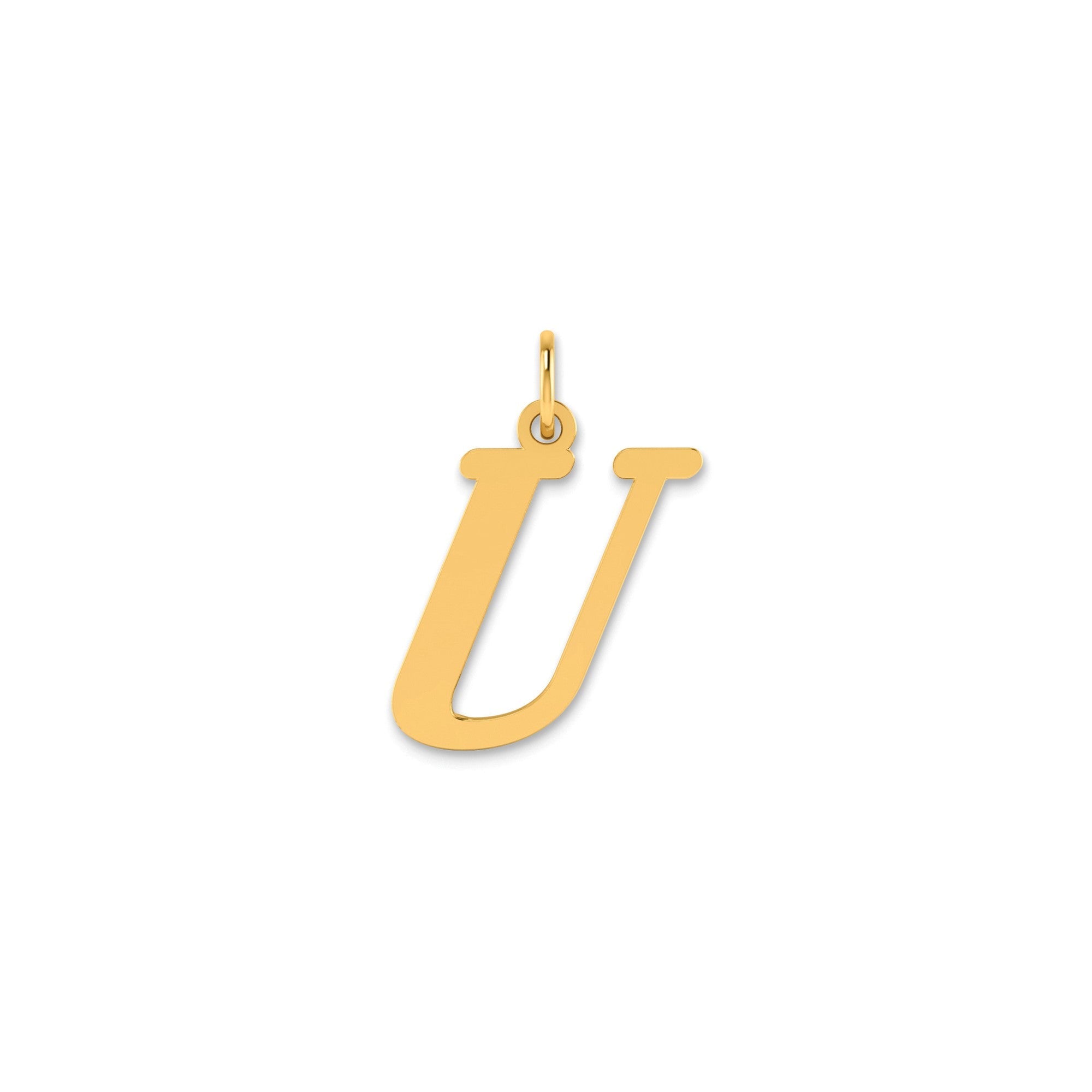14k Yellow Gold Capital Font Letter Initial Pendant, 17x14mm - JewelryAffairs