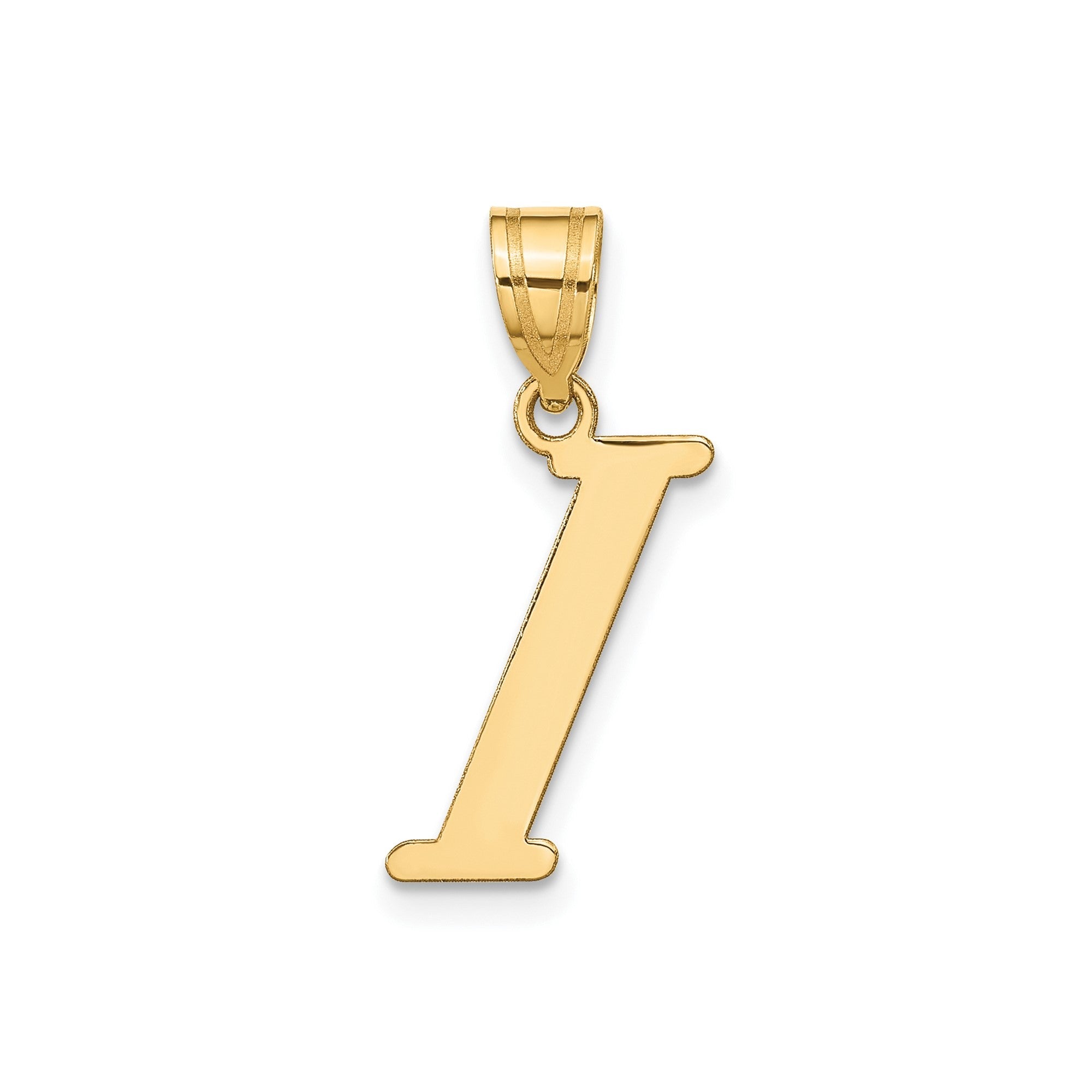 14k Yellow Gold Capital Font Letter Initial Pendant, 17x14mm - JewelryAffairs