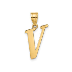 14k Yellow Gold Capital Font Letter Initial Pendant, 17x14mm