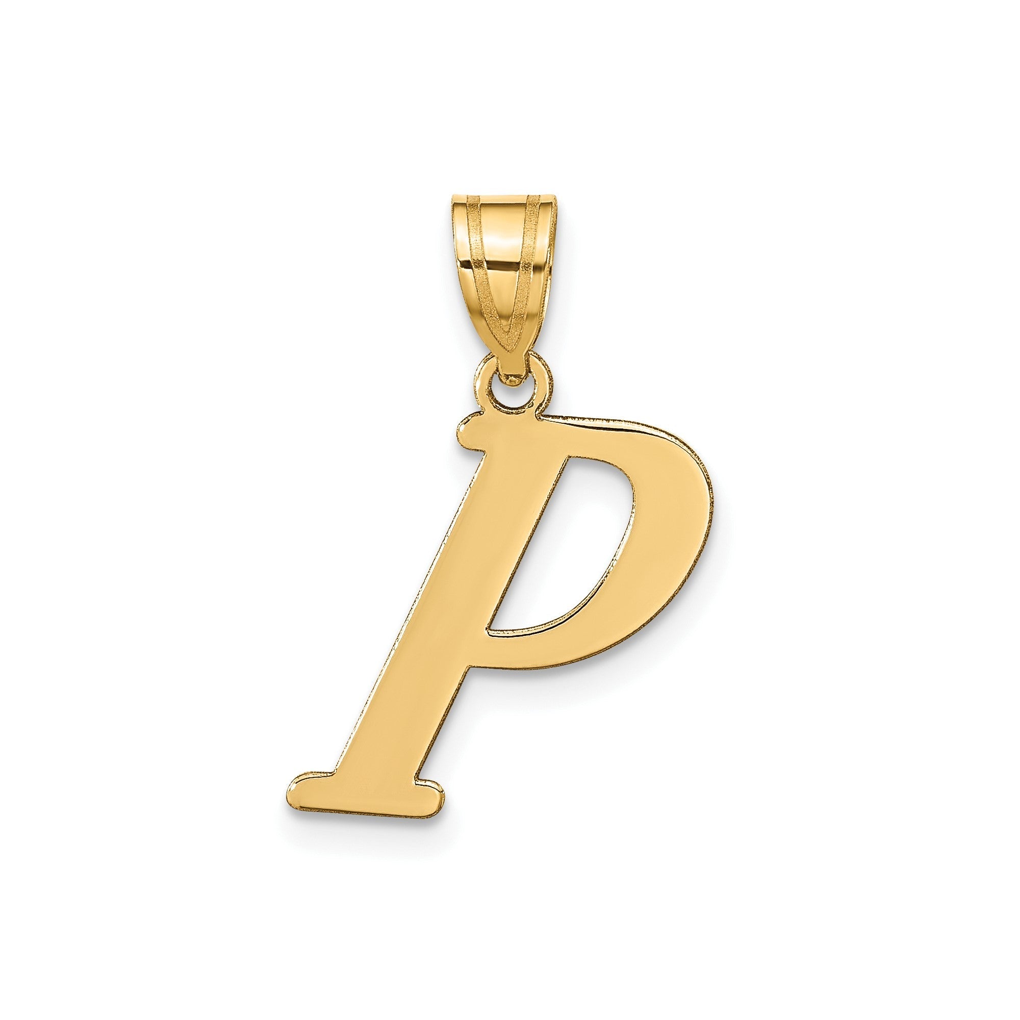 14k Yellow Gold Capital Font Letter Initial Pendant, 17x14mm - JewelryAffairs