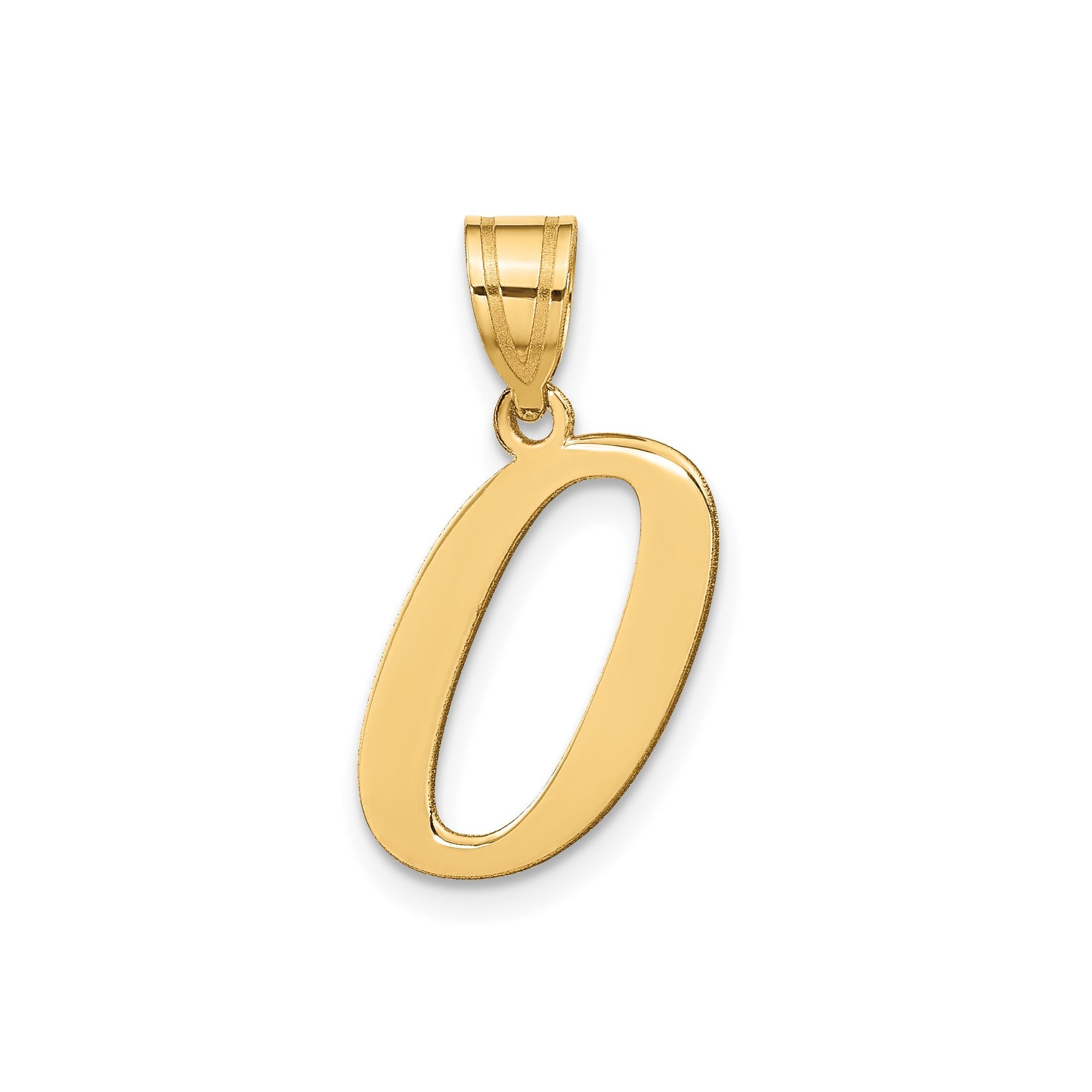 14k Yellow Gold Capital Font Letter Initial Pendant, 17x14mm - JewelryAffairs