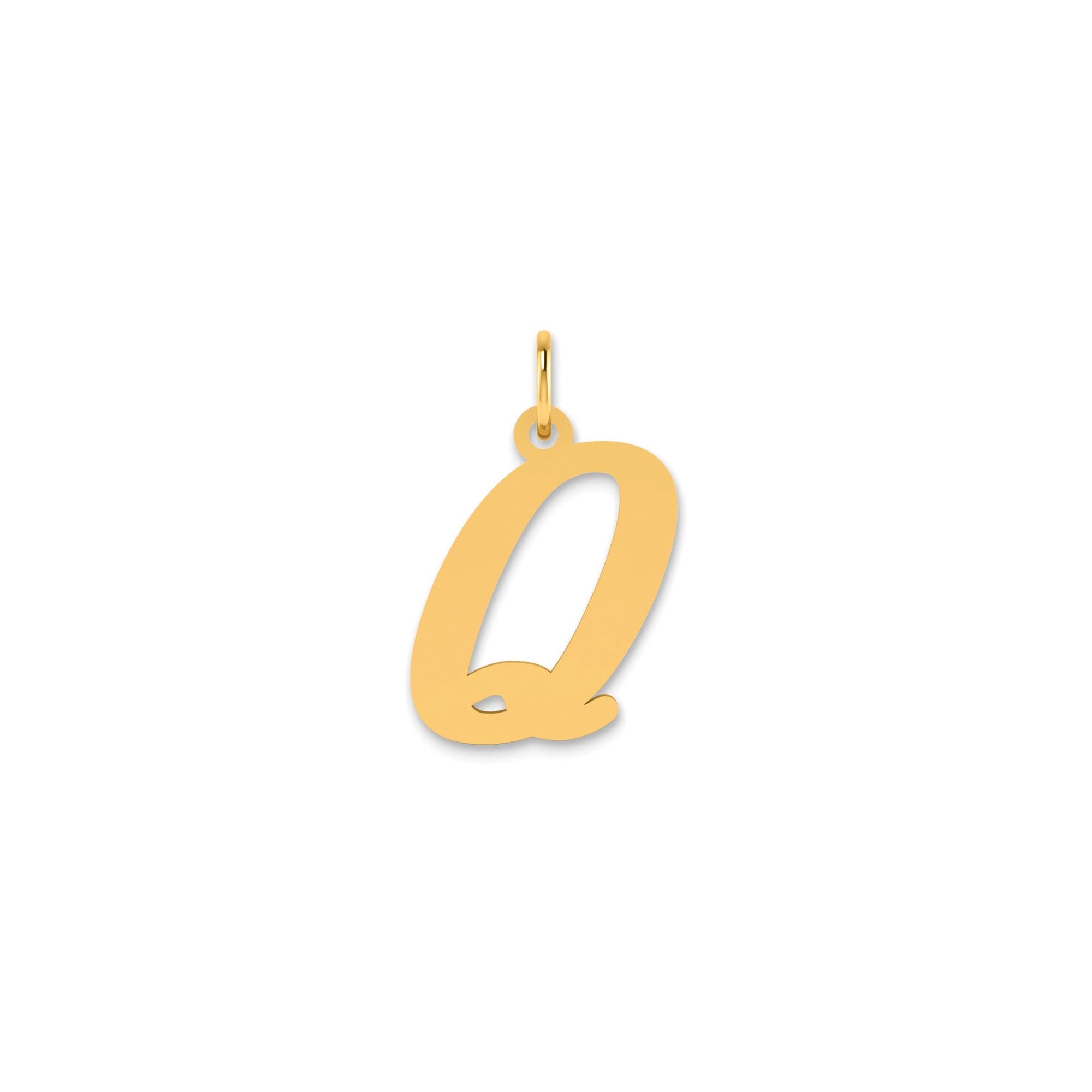 14k Yellow Gold Capital Font Letter Initial Pendant, 17x14mm - JewelryAffairs