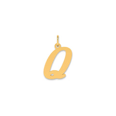 14k Yellow Gold Capital Font Letter Initial Pendant, 17x14mm