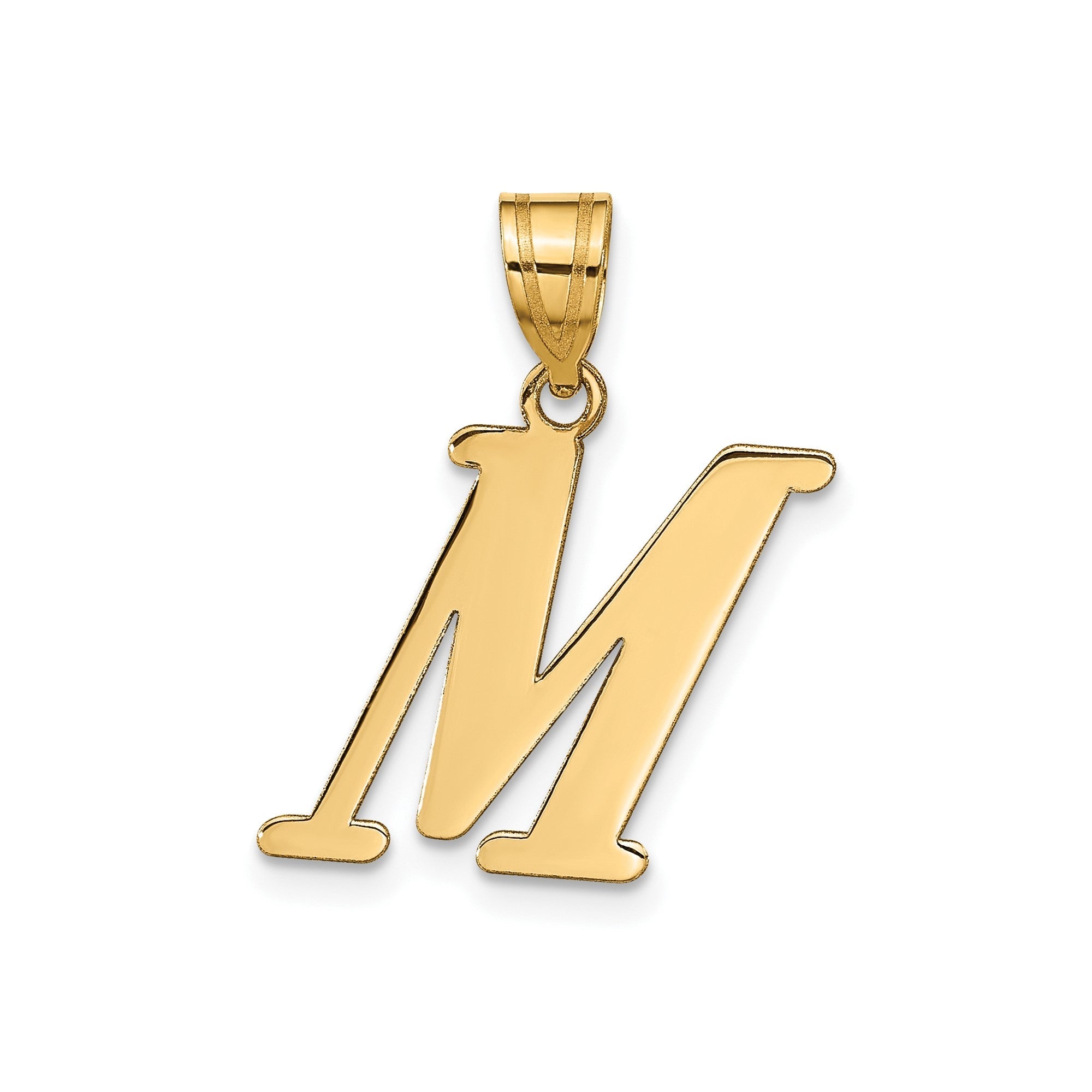 14k Yellow Gold Capital Font Letter Initial Pendant, 17x14mm - JewelryAffairs