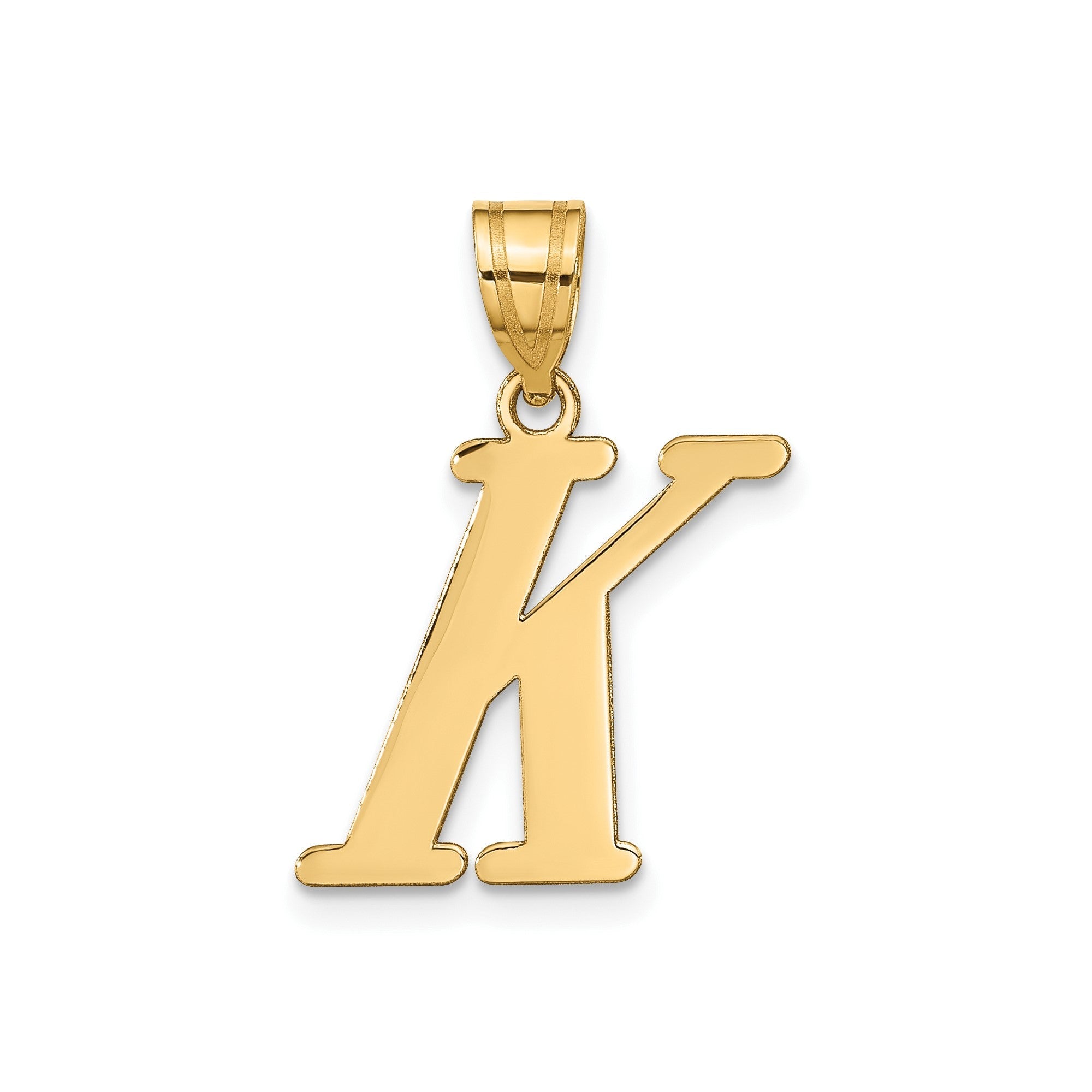 14k Yellow Gold Capital Font Letter Initial Pendant, 17x14mm - JewelryAffairs