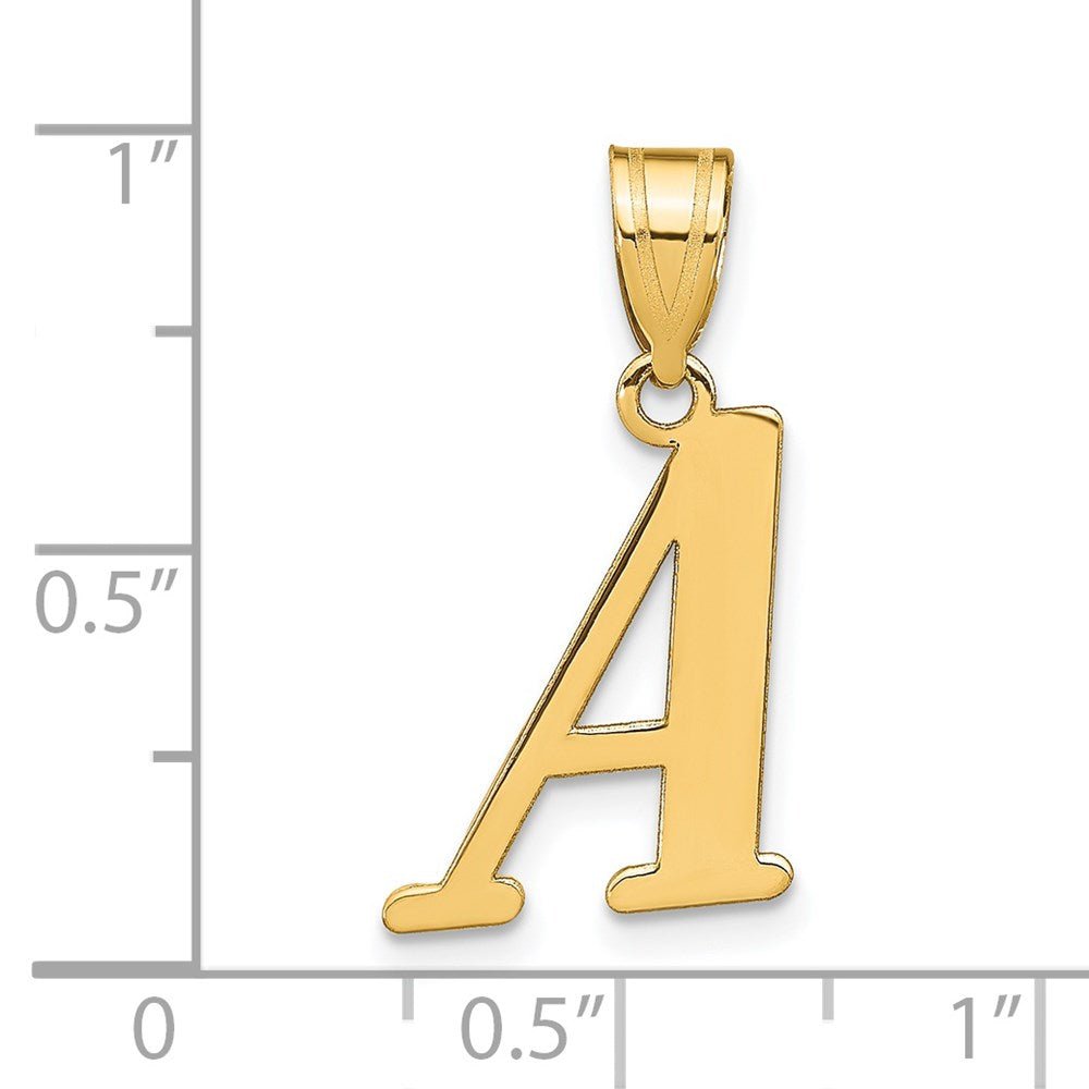 14k Yellow Gold Capital Font Letter Initial Pendant, 17x14mm - JewelryAffairs
