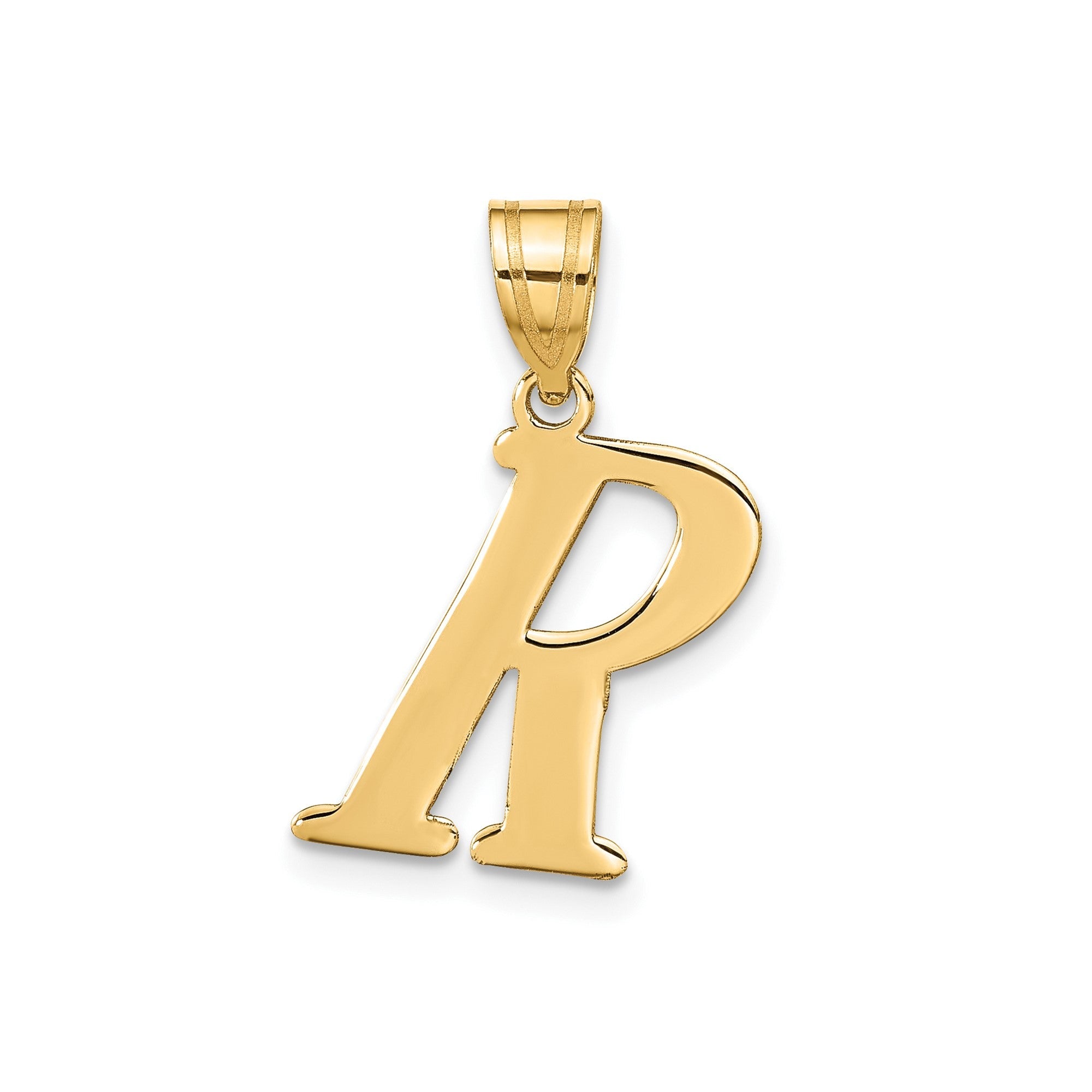 14k Yellow Gold Capital Font Letter Initial Pendant, 17x14mm - JewelryAffairs