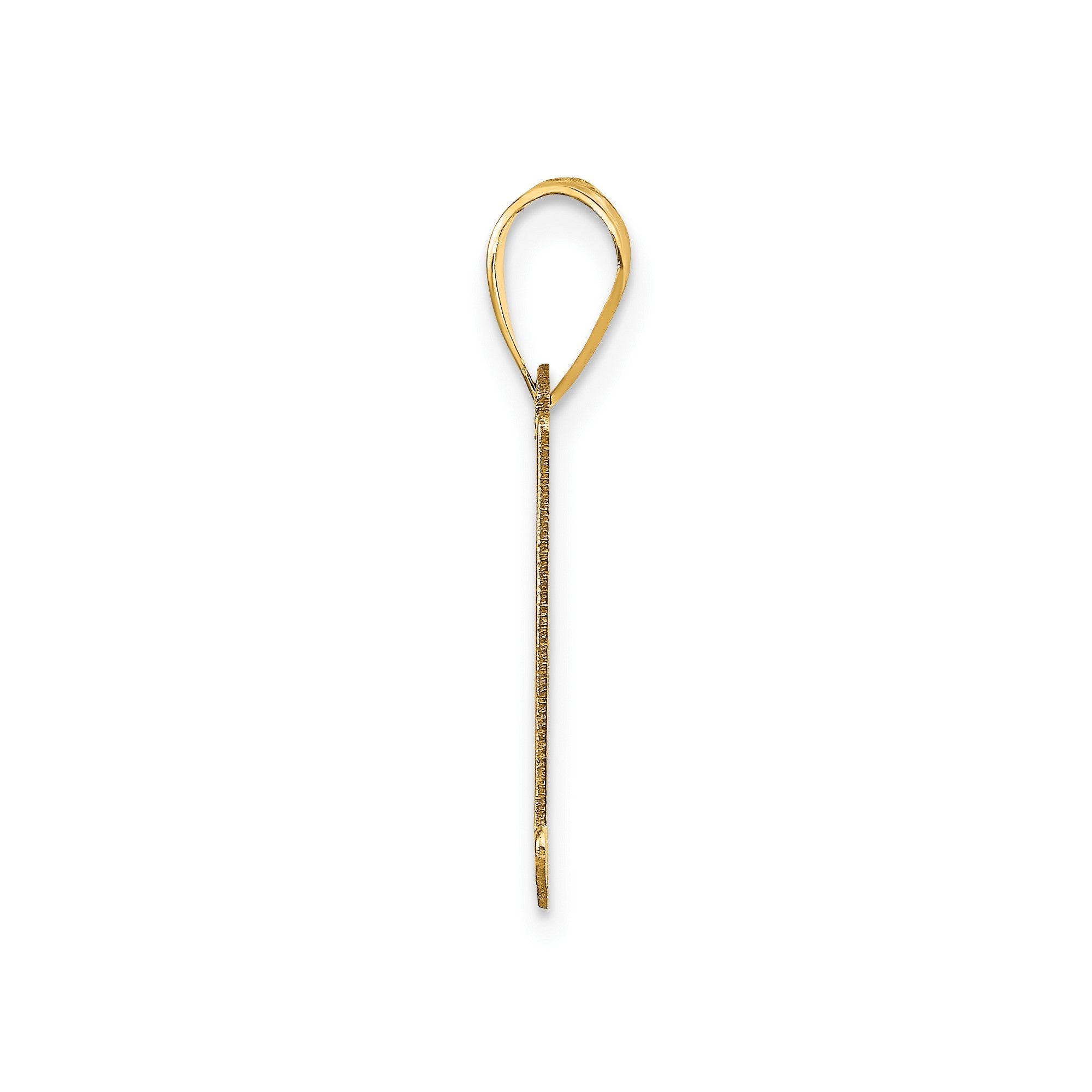 14k Yellow Gold Capital Font Letter Initial Pendant, 17x14mm - JewelryAffairs