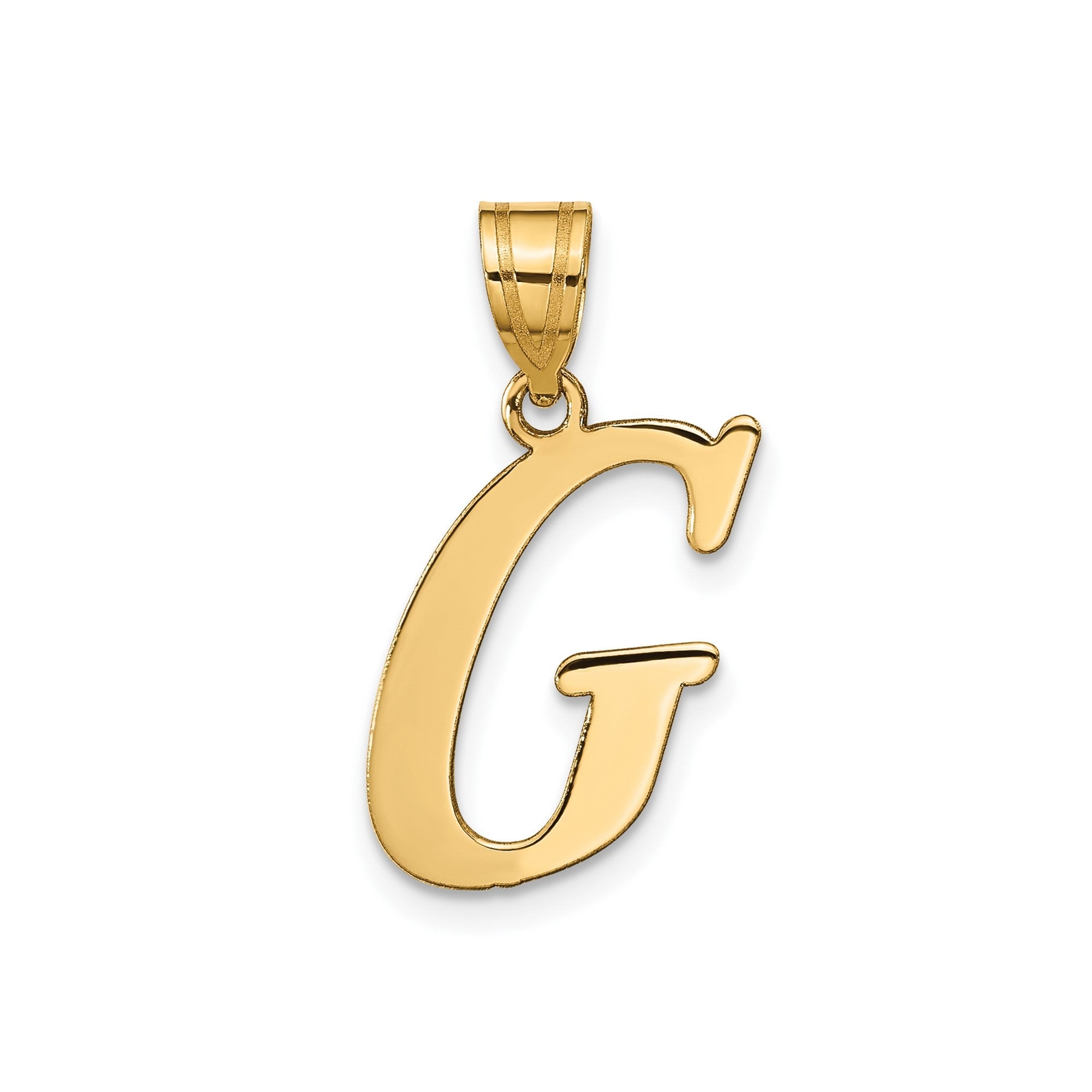 14k Yellow Gold Capital Font Letter Initial Pendant, 17x14mm - JewelryAffairs