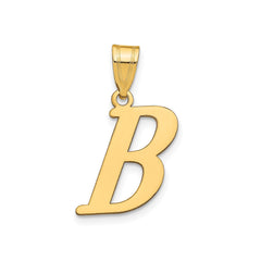 14k Yellow Gold Capital Font Letter Initial Pendant, 17x14mm - JewelryAffairs