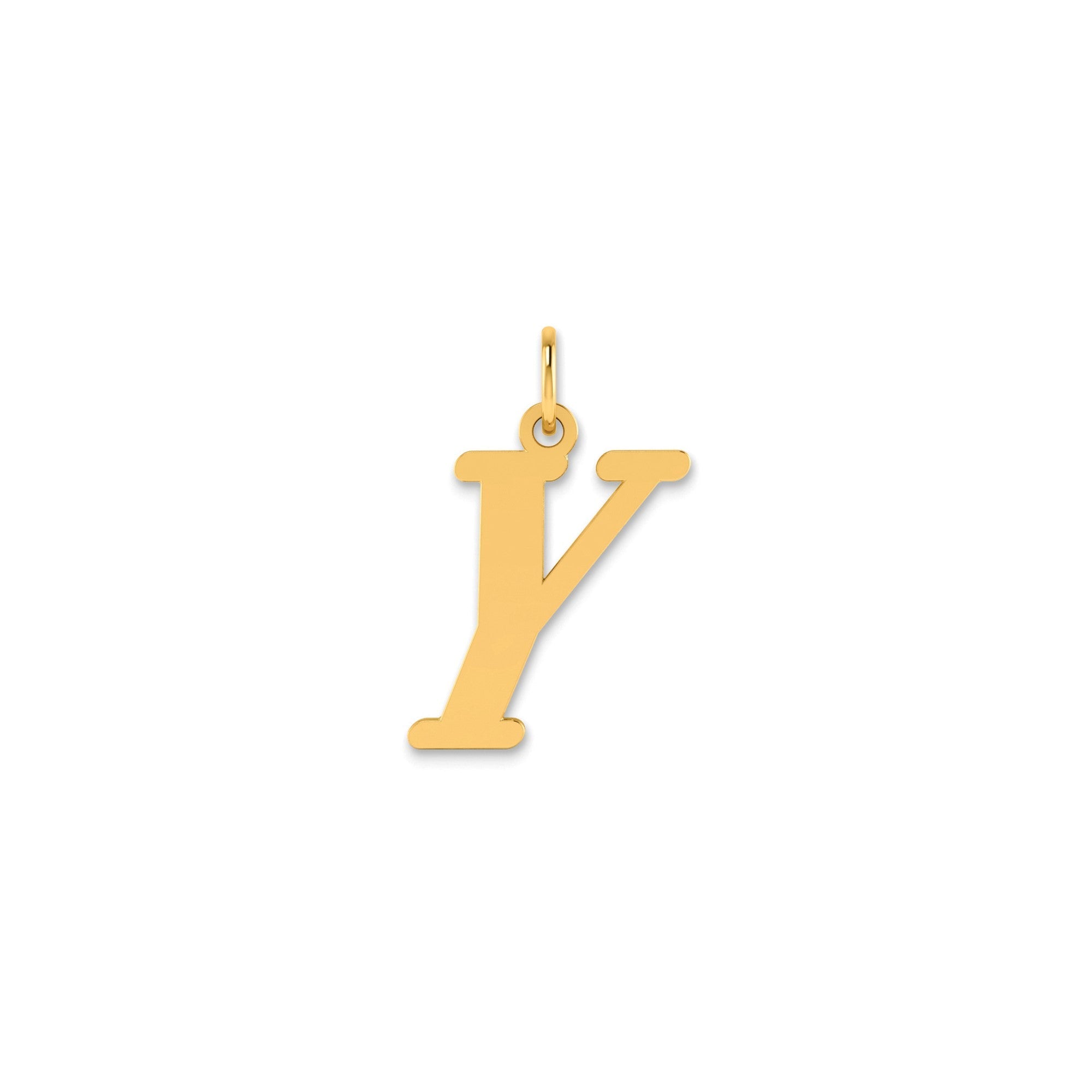 14k Yellow Gold Capital Font Letter Initial Pendant, 17x14mm - JewelryAffairs