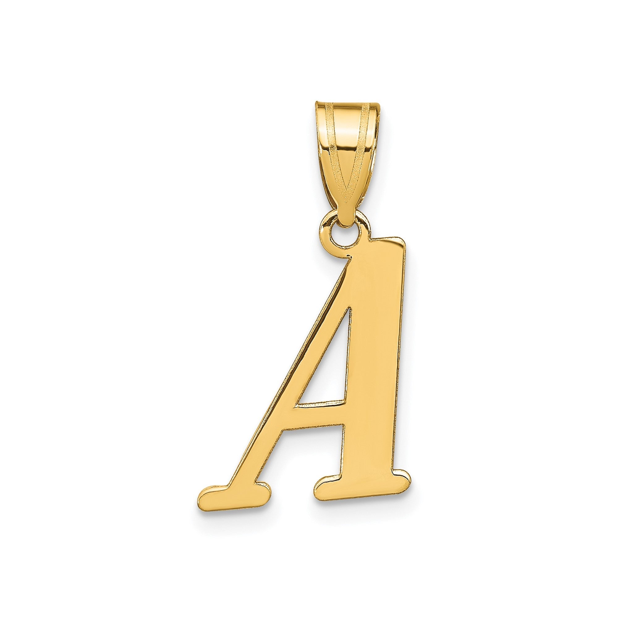 14k Yellow Gold Capital Font Letter Initial Pendant, 17x14mm - JewelryAffairs