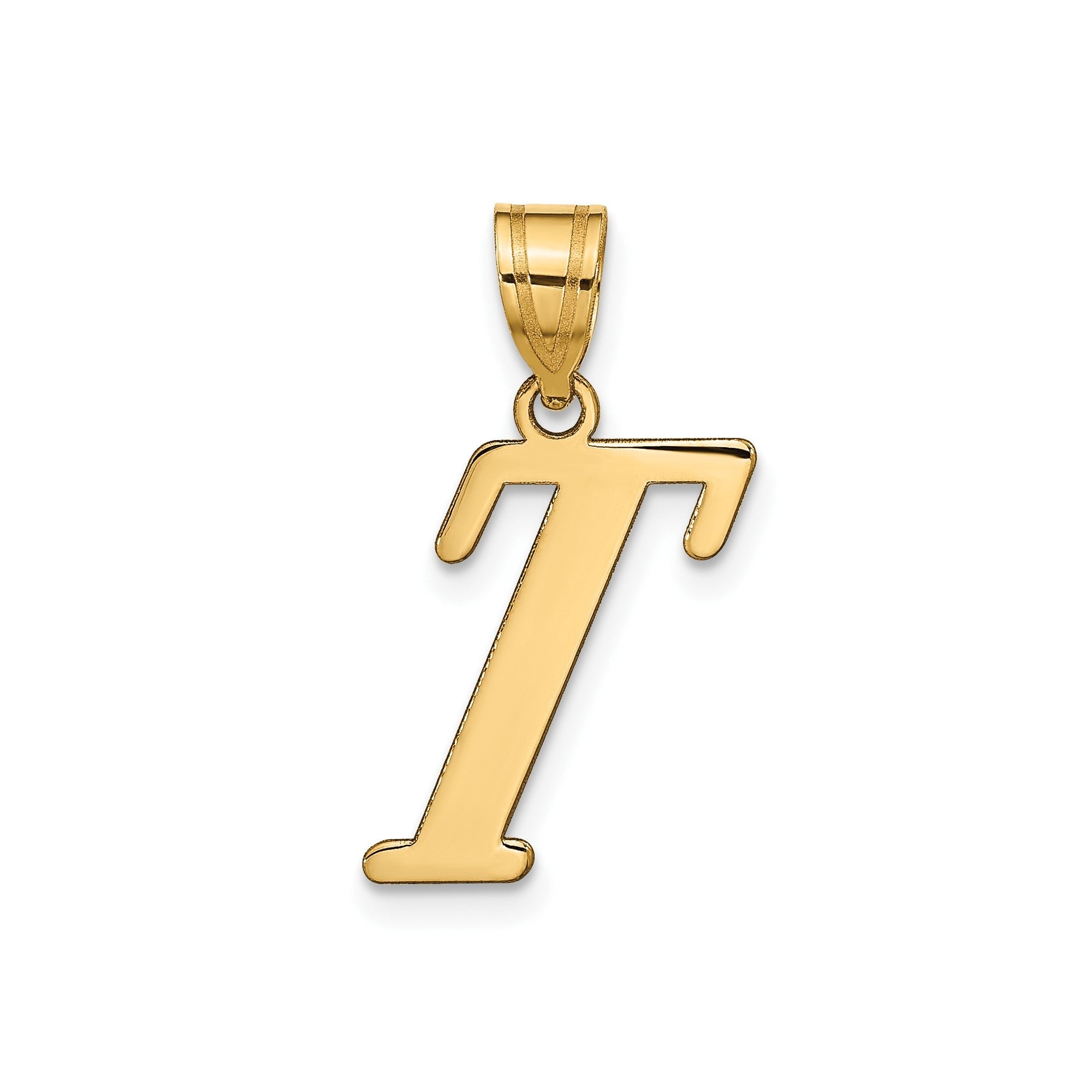 14k Yellow Gold Capital Font Letter Initial Pendant, 17x14mm - JewelryAffairs