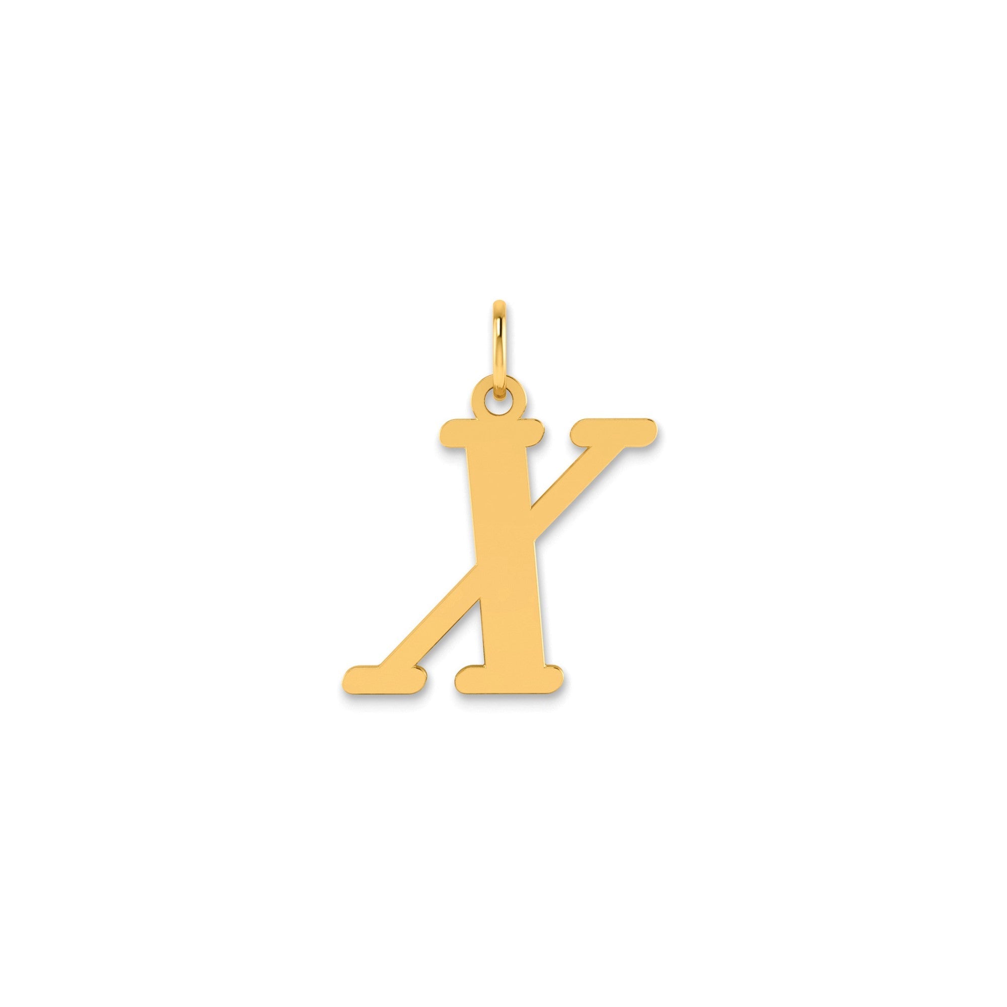 14k Yellow Gold Capital Font Letter Initial Pendant, 17x14mm - JewelryAffairs