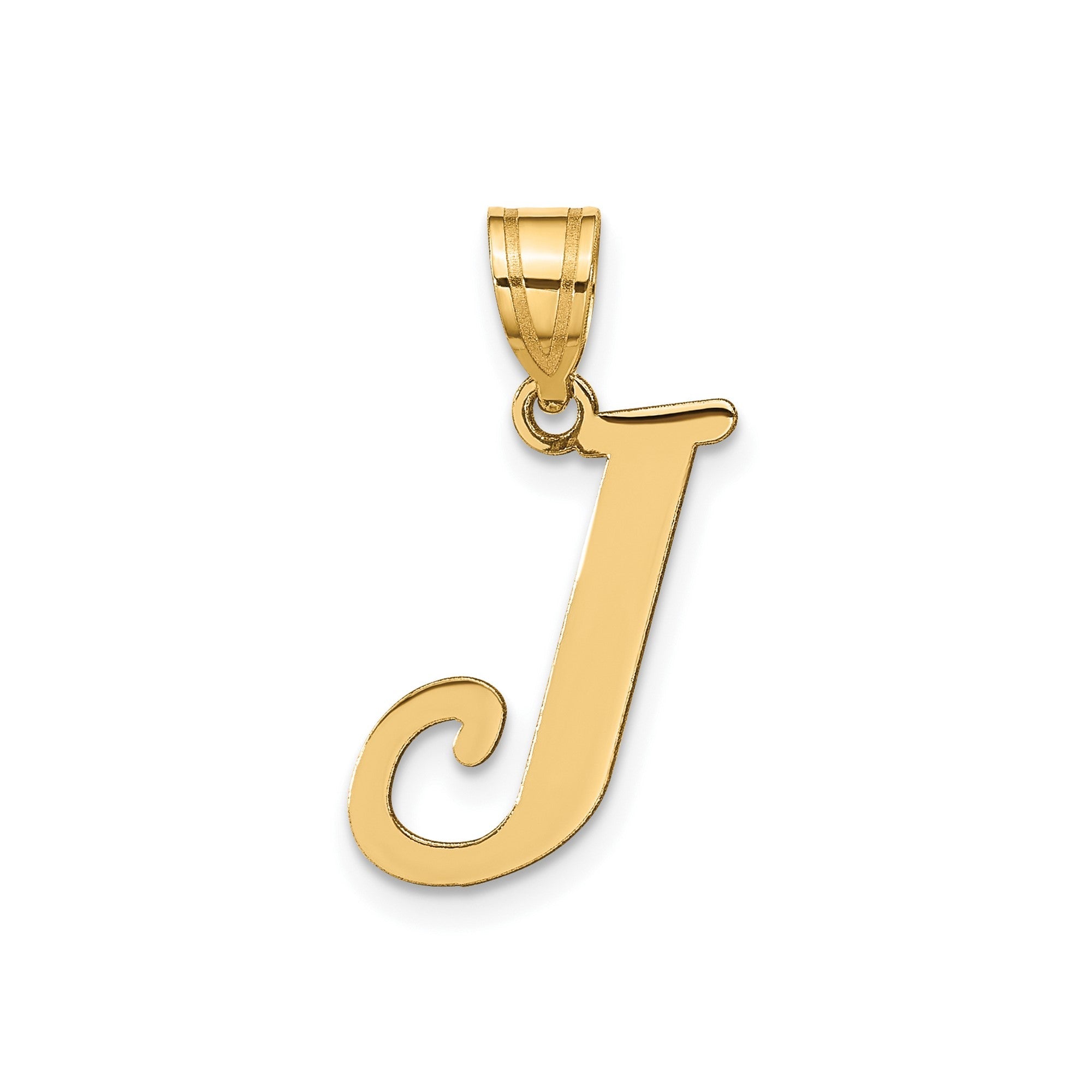 14k Yellow Gold Capital Font Letter Initial Pendant, 17x14mm - JewelryAffairs