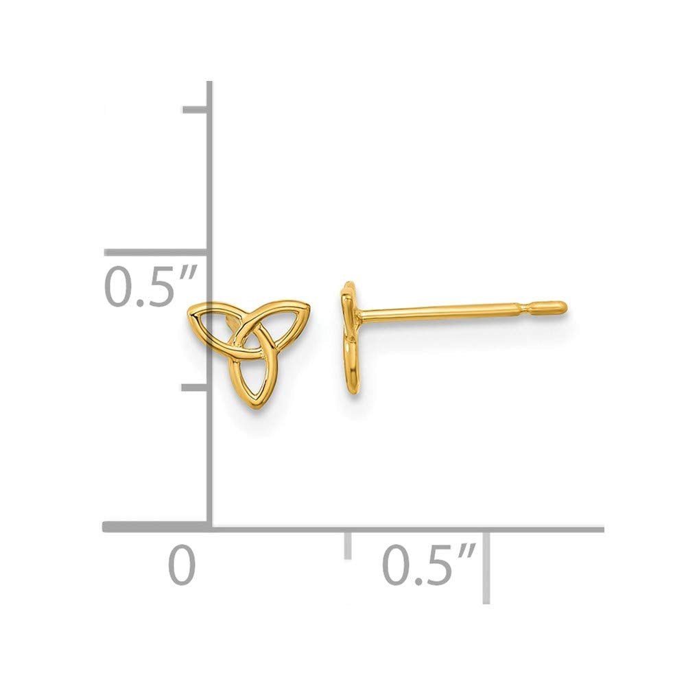 14k Yellow Gold Celtic Knot Post Stud Earrings, 5x6mm - JewelryAffairs