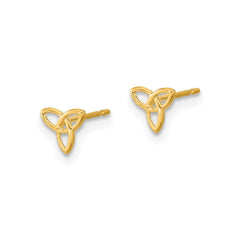 14k Yellow Gold Celtic Knot Post Stud Earrings, 5x6mm - JewelryAffairs